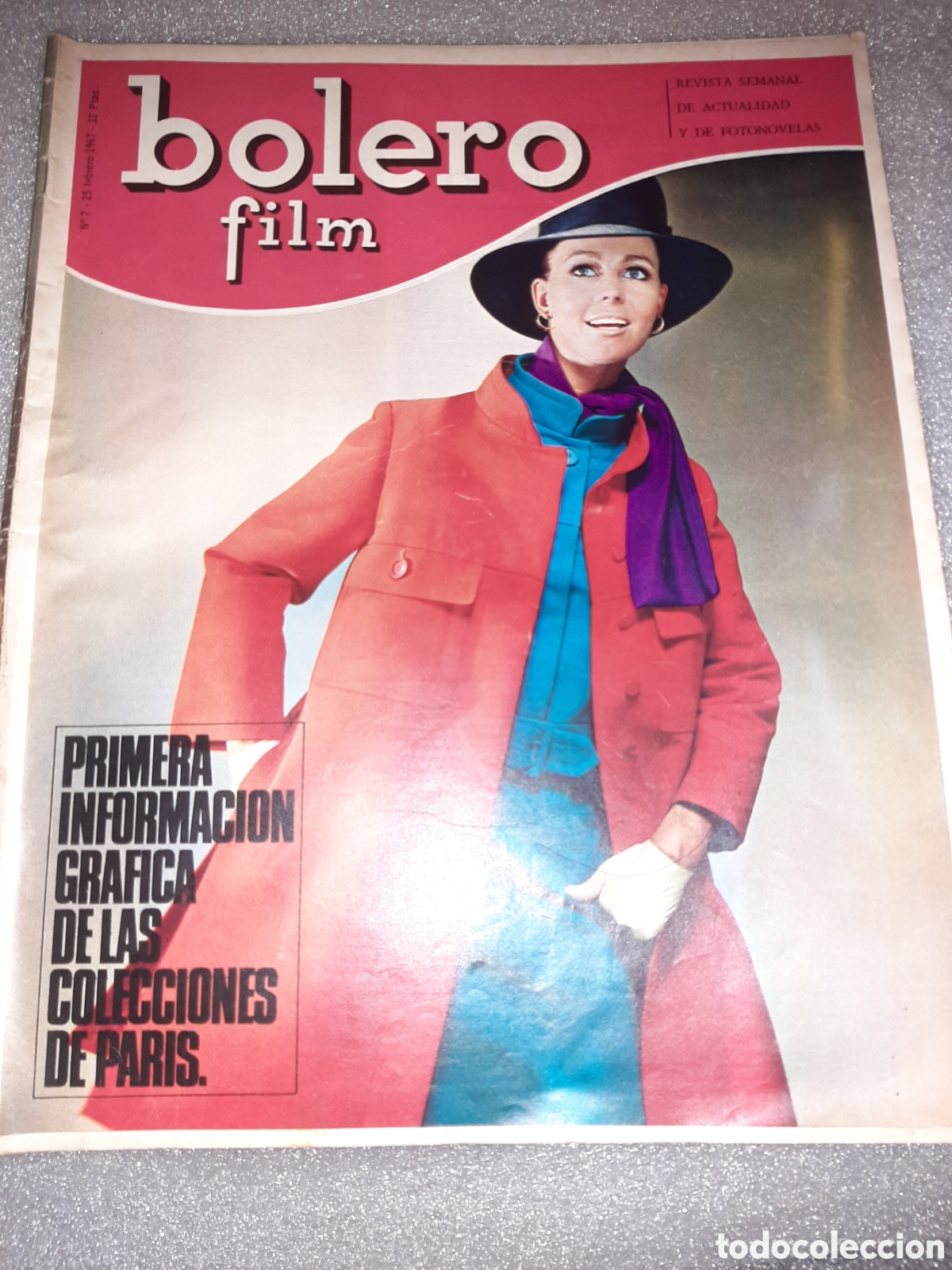 Coleccionismo de Revistas y Peri&oacute;dicos: Bolero Film n&ordm; 7. 25/02/1967. Moda de Paris, Boda de Marisol, Los Monkees