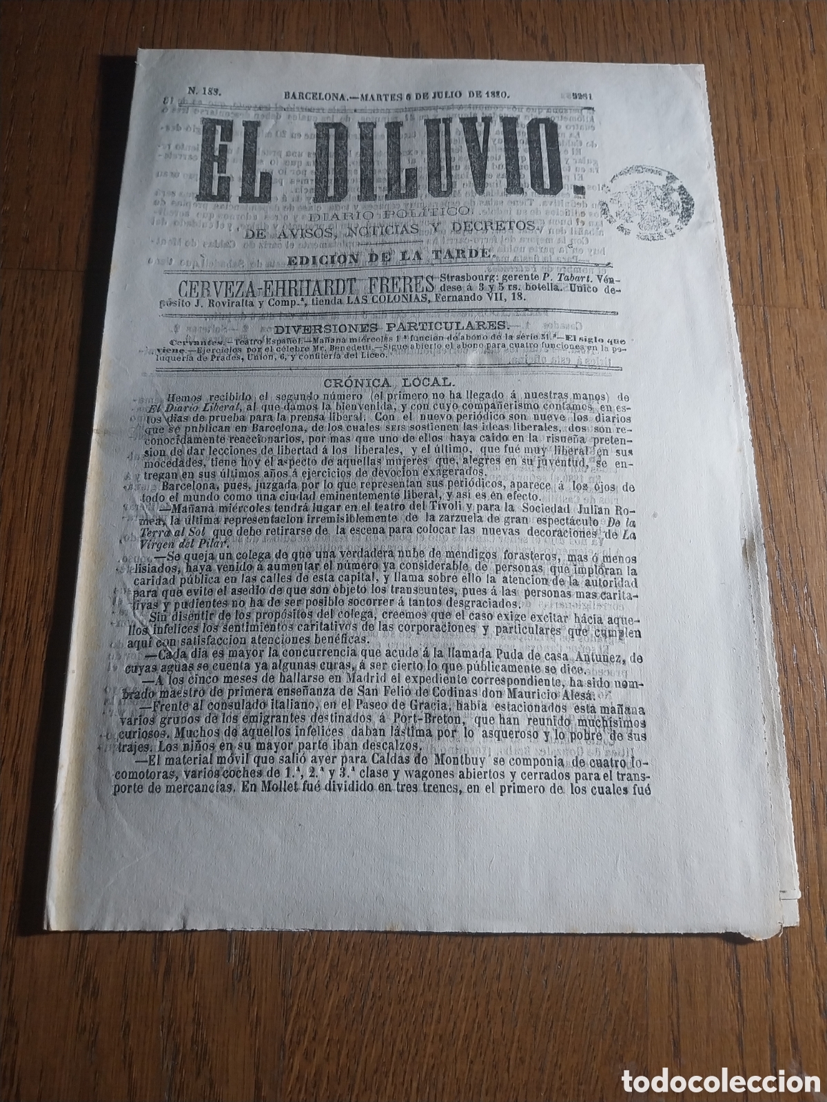 Coleccionismo de Revistas y Peri&oacute;dicos: EL DILUVIO 1880 EL GOBIERNO Y LOS TABACOS DE FILIPINAS.DIRECCION FIESTAS DE NTRA SRA DE LA MERCED