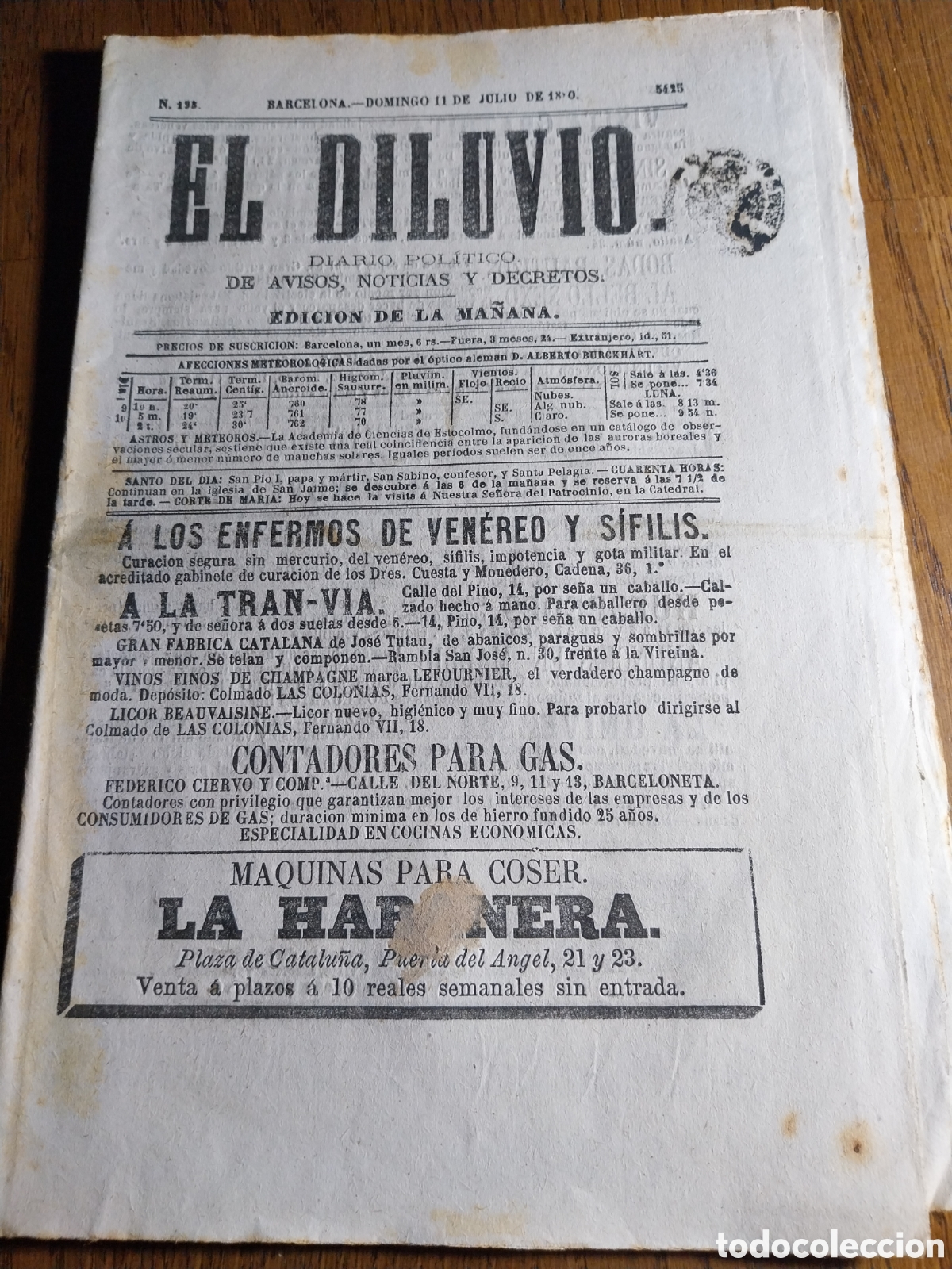 Coleccionismo de Revistas y Peri&oacute;dicos: EL DILUVIO 1880 DON CARLOS DE BORBON Y EL GRAL BOET RETAMERO. LA CAUSA DEL TOISON .