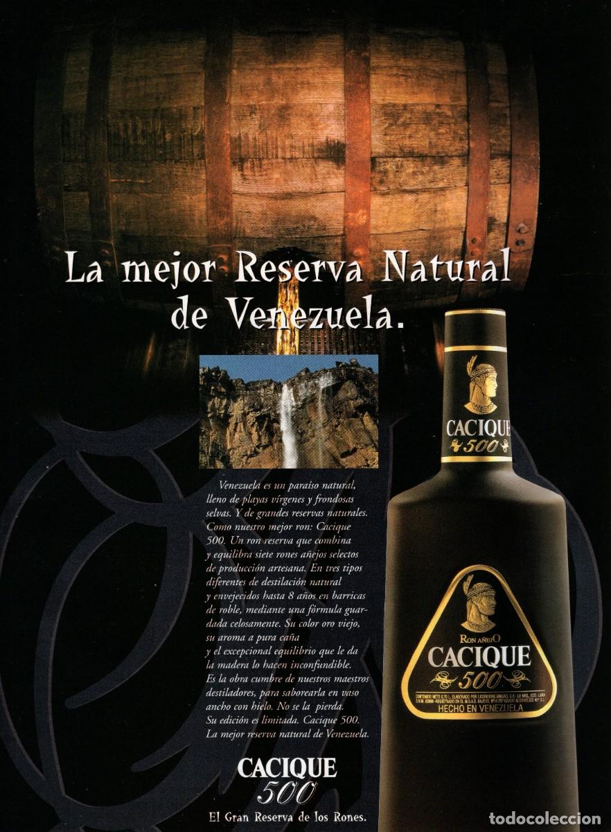 Collection Magazines and Newspapers: Hoja publicidad revista. CACIQUE 500. El Gran Reserva de los rones. 27,5 x 20 cent&iacute;metros.