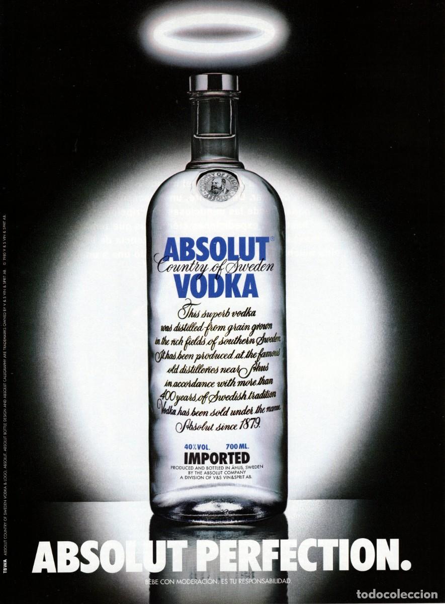 Collection Magazines and Newspapers: Hoja publicidad revista. ABSOLUT VODKA. Country of Sweden. 27,5 x 20 cent&iacute;metros.