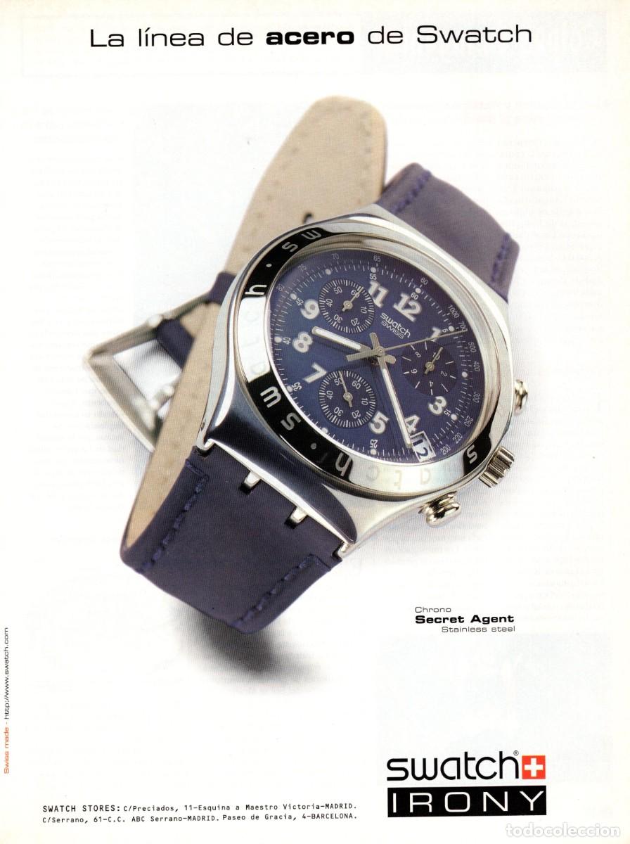 Collection Magazines and Newspapers: Hoja publicidad revista. SWATCH. La l&iacute;nea de acero. 27,5 x 20,5 cent&iacute;metros.