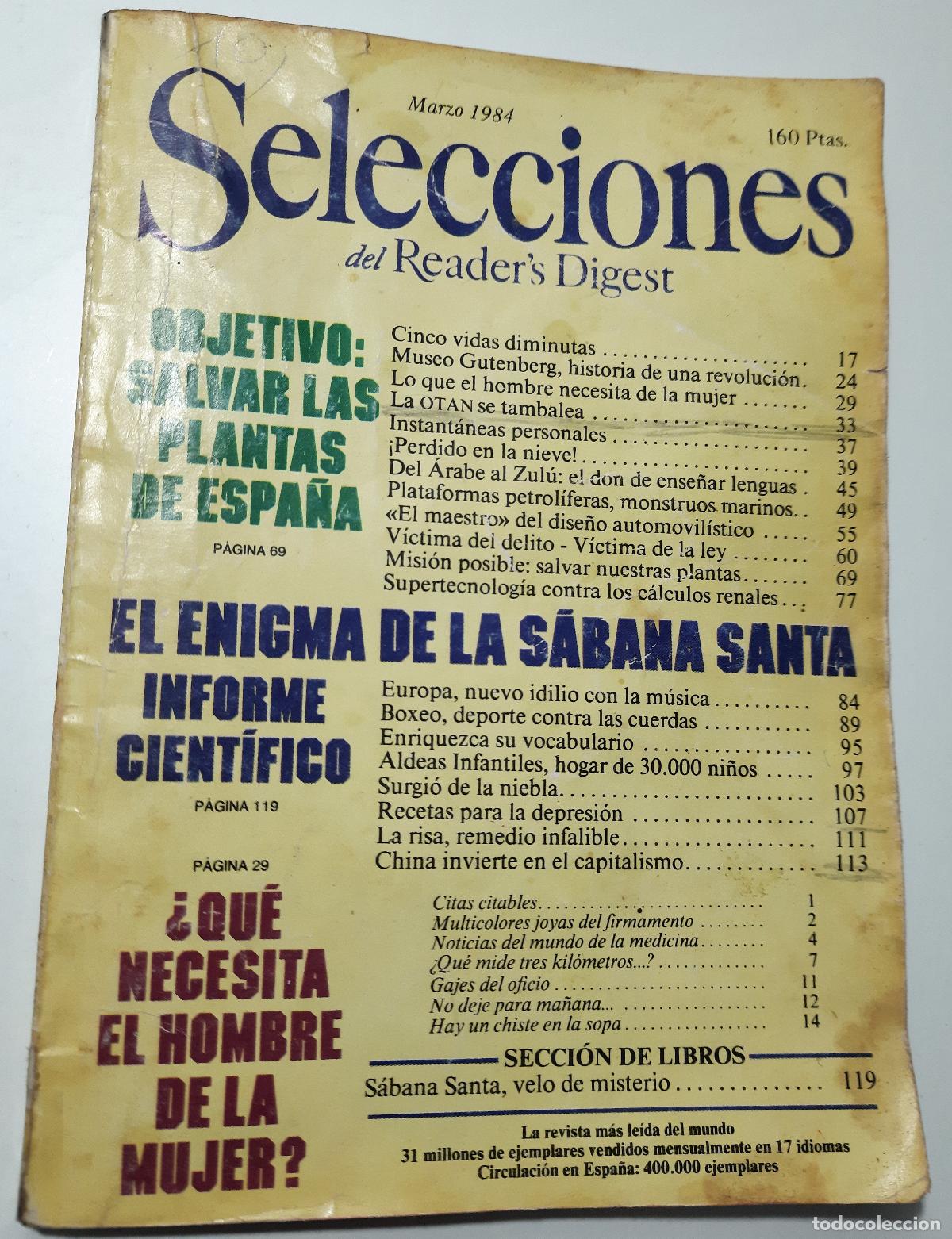 Coleccionismo de Revistas y Peri&oacute;dicos: Selecciones del Reader's Digest (Marzo 1984, 520) - Varios autores