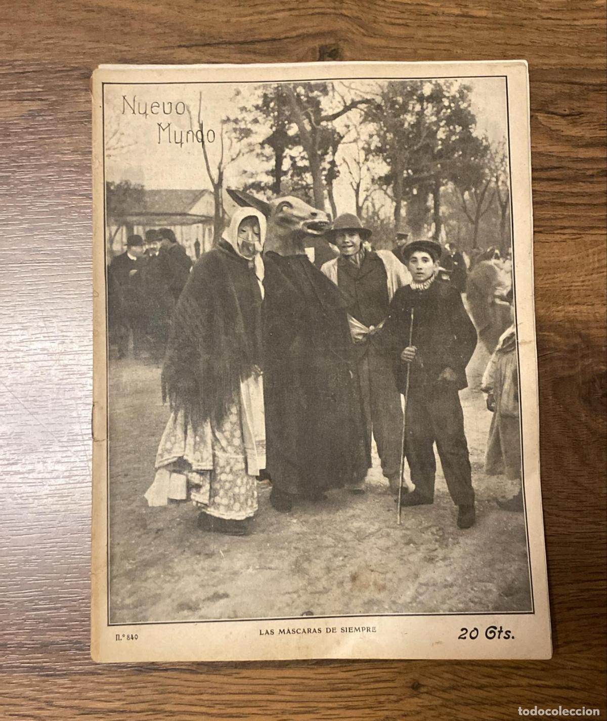 Sammeln von Zeitschriften und Zeitungen: Nuevo mundo n&ordm; 840. febrero 1910. el rey y el Sr. maura en el coto la flamenca, loreto prado y los m