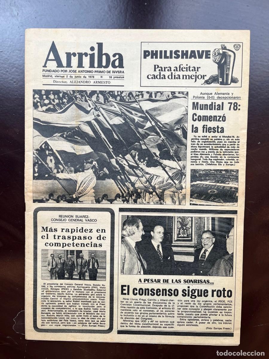 Coleccionismo de Revistas y Peri&oacute;dicos: ARRIBA - En Portada: MUNDIAL DE F&Uacute;TBOL - 1978