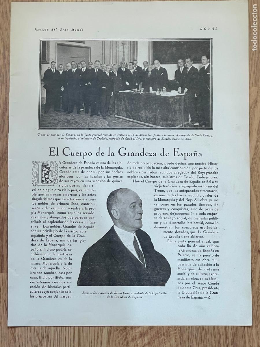 Collection Magazines and Newspapers: El cuerpo de la Grandeza de Espa&ntilde;a. Centro de Acci&oacute;n Nobiliaria. Actuaci&oacute;n &Oacute;rdenes Militares - 1931