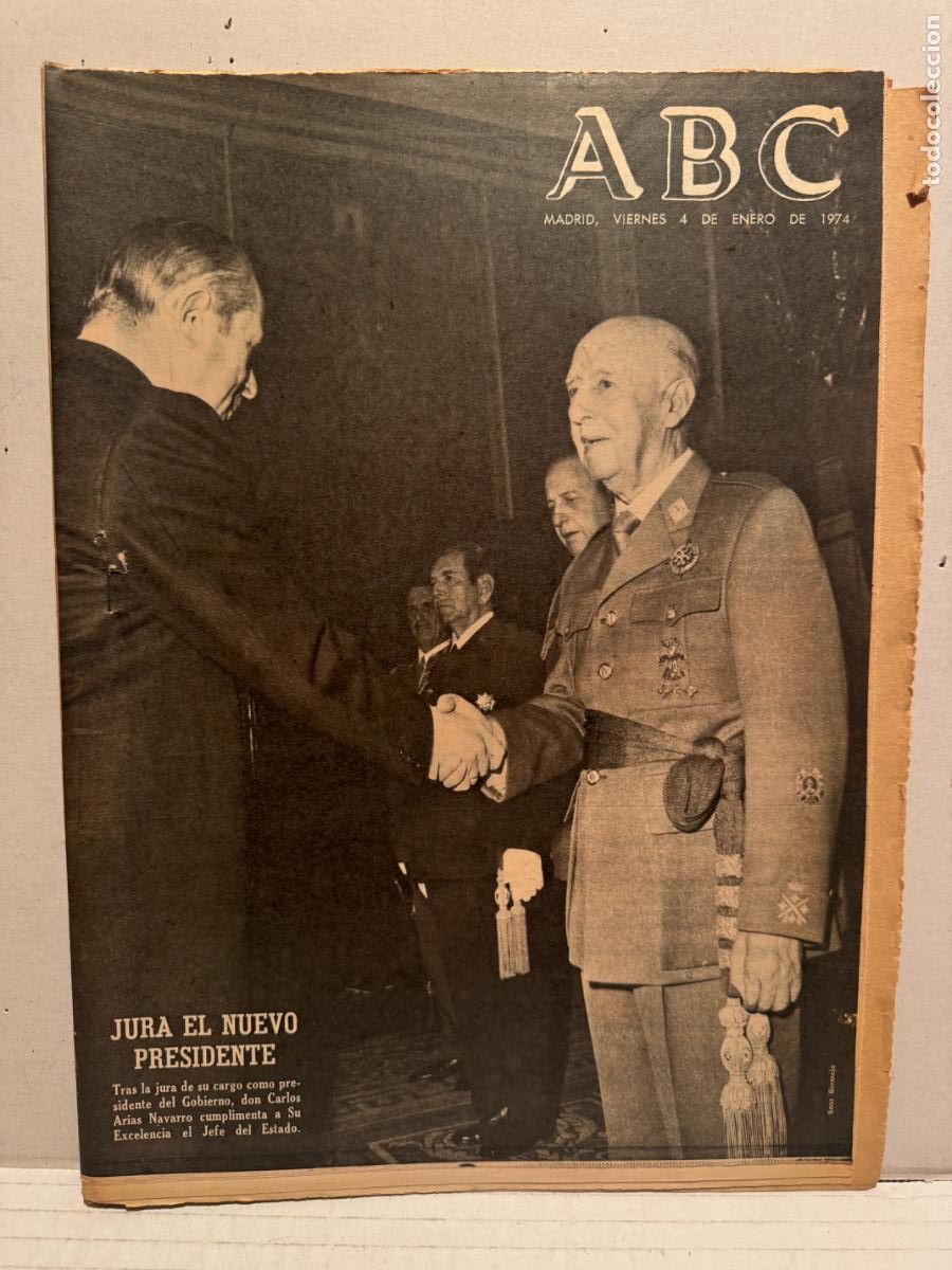 Coleccionismo de Revistas y Peri&oacute;dicos: PERI&Oacute;DICO ABC ENERO DE 1974 - GOBIERNO ESPA&Ntilde;OL