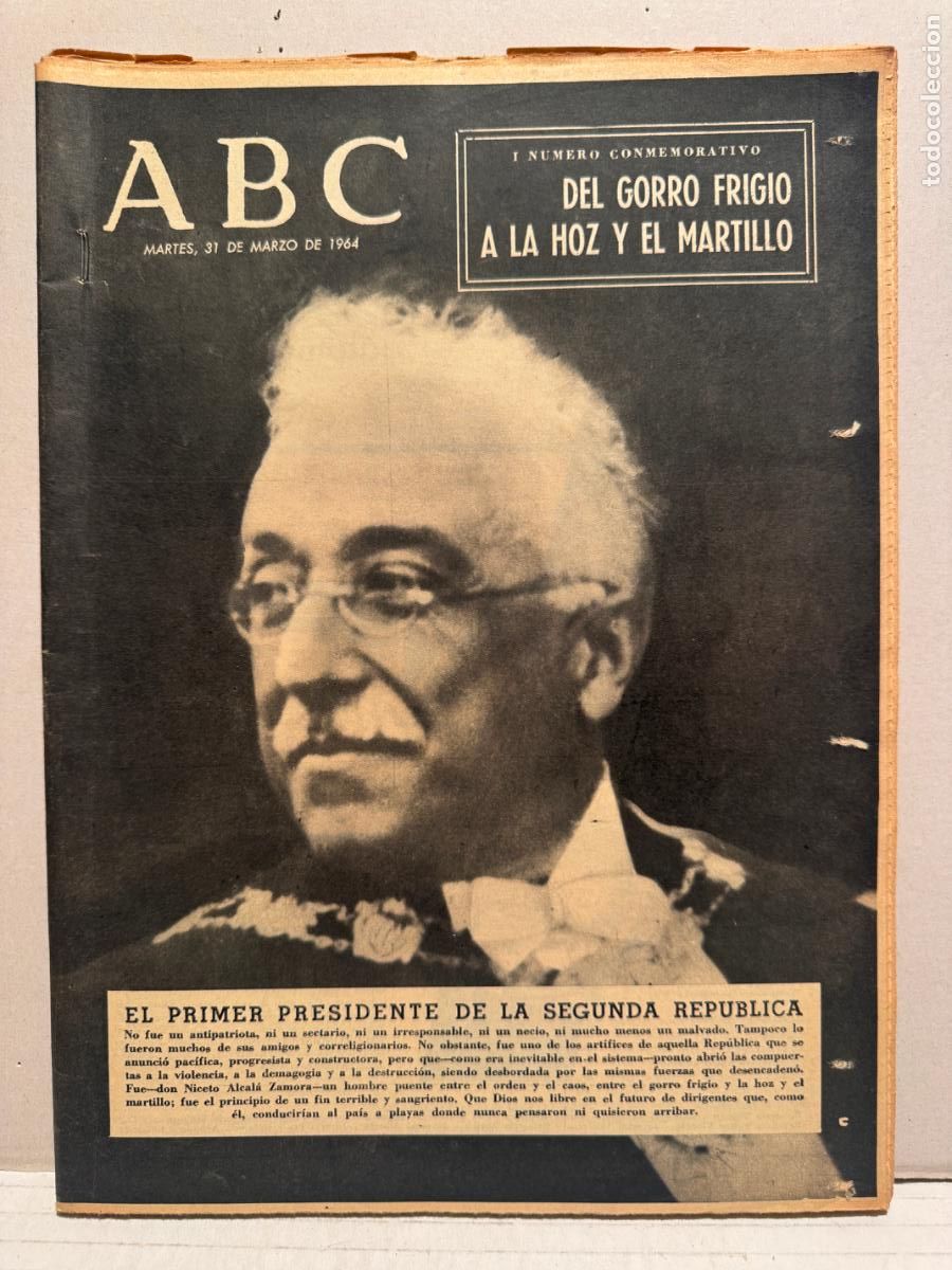 Coleccionismo de Revistas y Peri&oacute;dicos: PERI&Oacute;DICO ABC MARZO DE 1964 - NICETO ALCAL&Aacute; ZAMORA