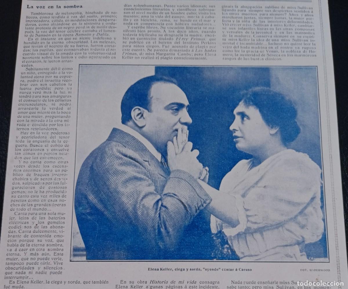 Sammeln von Zeitschriften und Zeitungen: ELENA KELLER - CARUSO - UNA HOJA PUBLICACION 1900