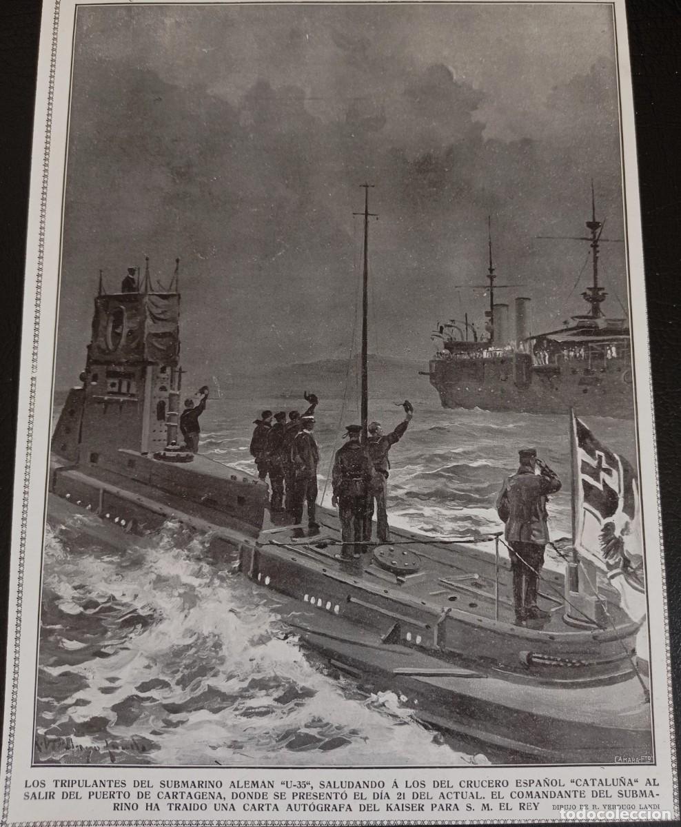 Collection Magazines and Newspapers: SUBMARINO V 35 EN CARTAGENA - UNA HOJA PUBLICACION 1900