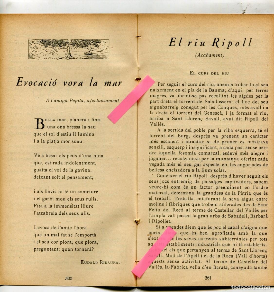 Coleccionismo de revistas y peri&oacute;dicos: REVISTA ANY 1937 ELS MOLINS I PONTS DEL RIU RIPOLL CASTELLAR DEL VALLES LA ROCA BARBARA RIPOLLET