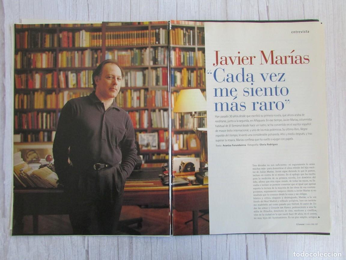 Coleccionismo de Revistas y Peri&oacute;dicos: RECORTE REVISTA SUPLEMENTO SEMANAL 636 2000 JAVIER MAR&Iacute;AS. 5 P&Aacute;GS