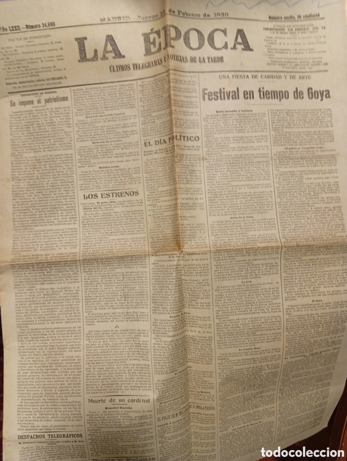 Coleccionismo de Revistas y Peri&oacute;dicos: La &Eacute;poca lote de 7 antiguos peri&oacute;dicos de epoca