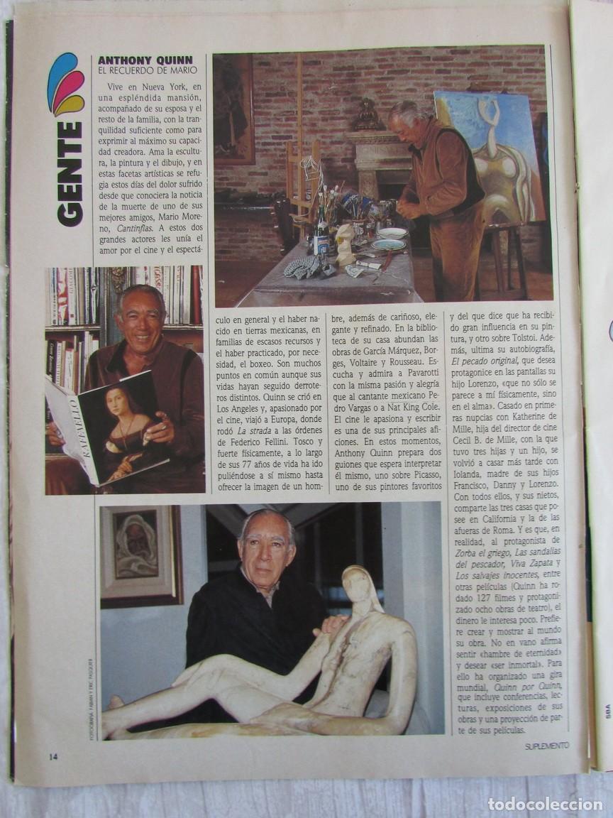Colecionismo de Revistas e Jornais: RECORTE REVISTA SUPLEMENTO SEMANAL 2 MAYO 1993 ANTHONY QUINN