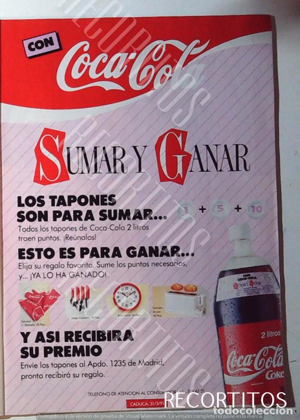 Coleccionismo de revistas y peri&oacute;dicos: coca cola sumar y ganar 1991