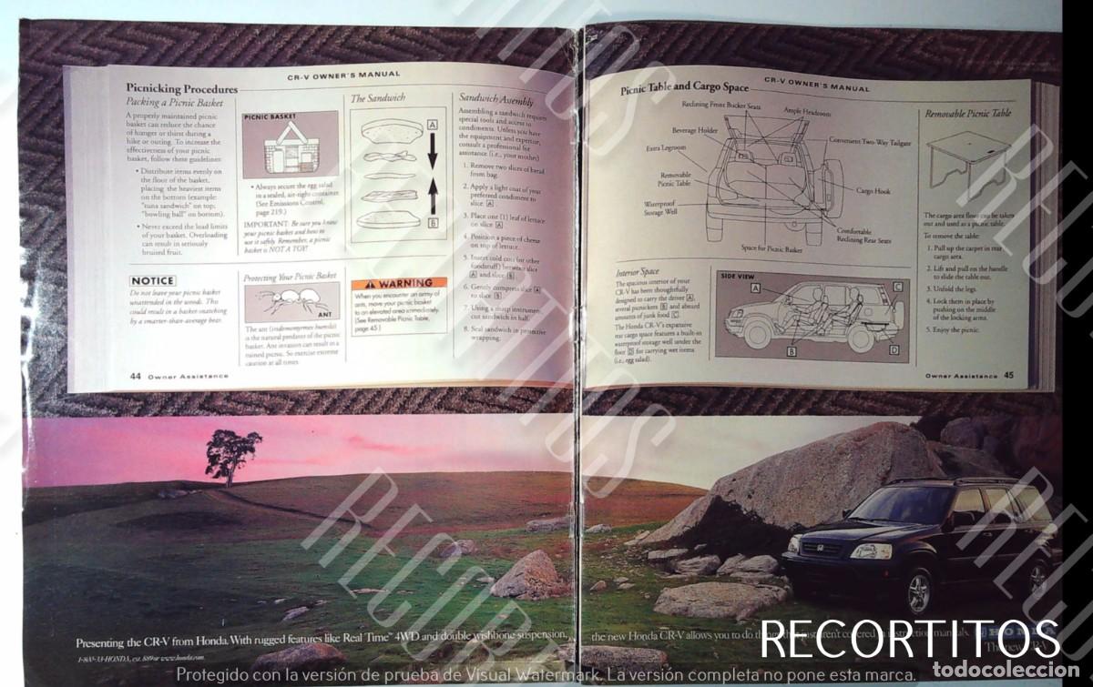 Coleccionismo de Revistas y Peri&oacute;dicos: HONDA CR-V MOTOR ANUNCIO AMERICANO