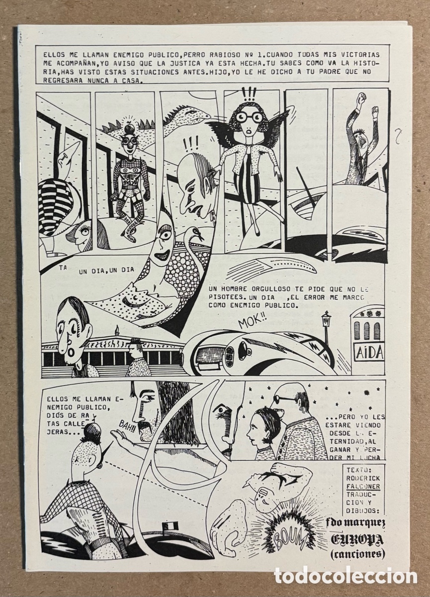 Collezionismo di Riviste e Giornali: FERNANDO M&Aacute;RQUEZ &ldquo;EL ZURDO&rdquo;. HIST&Oacute;RICO FANZINE ORIGINAL (MADRID &iquest;1980?). MOVIDA MADRILE&Ntilde;A