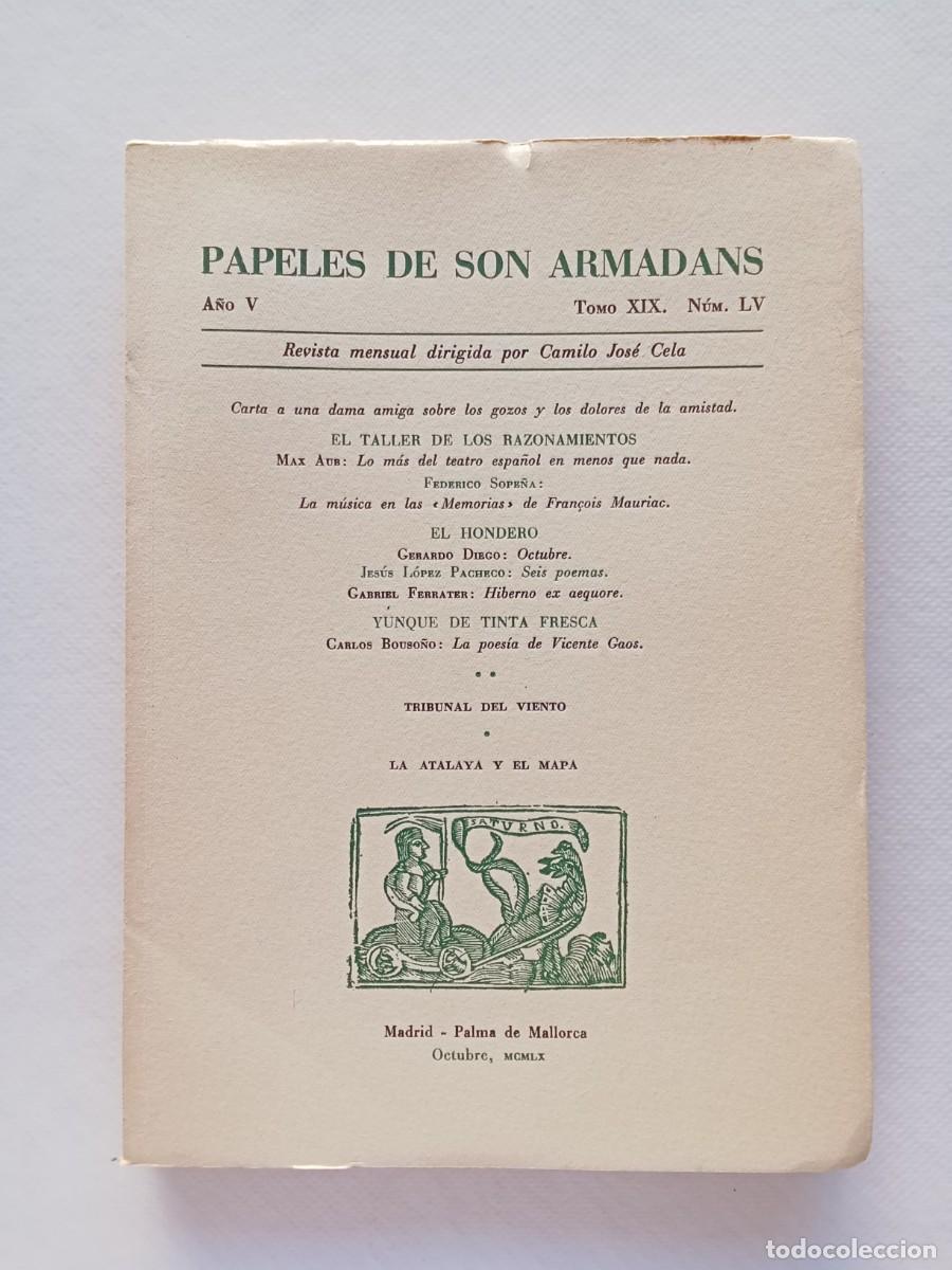 Coleccionismo de Revistas y Peri&oacute;dicos: Max Aub PAPELES DE SON ARMADANS TOMO XIX N&uacute;mero LV REVISTA CAMILO JOS&Eacute; CELA A&ntilde;o V
