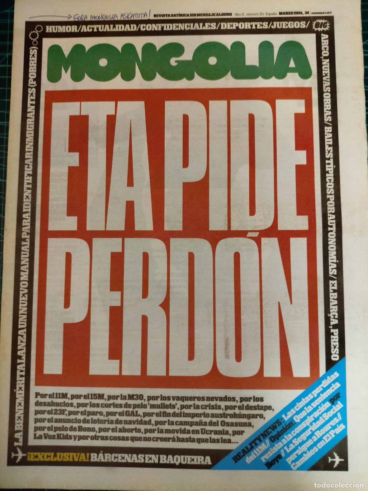 Coleccionismo de revistas y peri&oacute;dicos: REVISTA MONGOLIA N&ordm; 20 ETA PIDE PERD&Oacute;N SAT&Iacute;RICA POL&Iacute;TICA