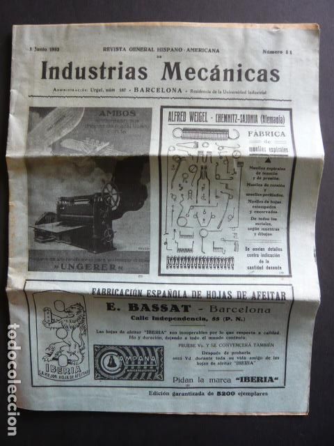 Coleccionismo de revistas y peri&oacute;dicos: INDUSTRIAS MECANICAS REVISTA MENSUAL JUNIO 1932 BARCELONA PUBLICIDAD