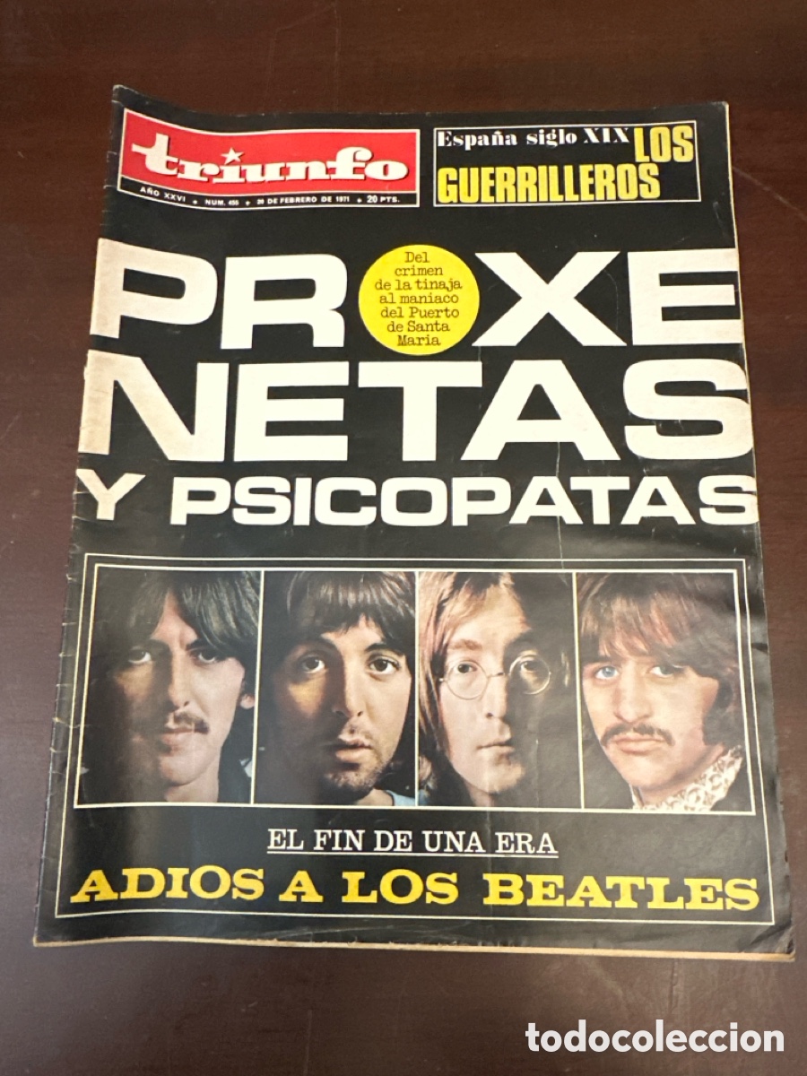 Coleccionismo de Revistas y Peri&oacute;dicos: TRIUNFO N&ordm; 455 20 DE FEBRERO DE 1971 - ADIOS A LOS BEATLES - LOS GUERRILLEROS - PICASSO ...