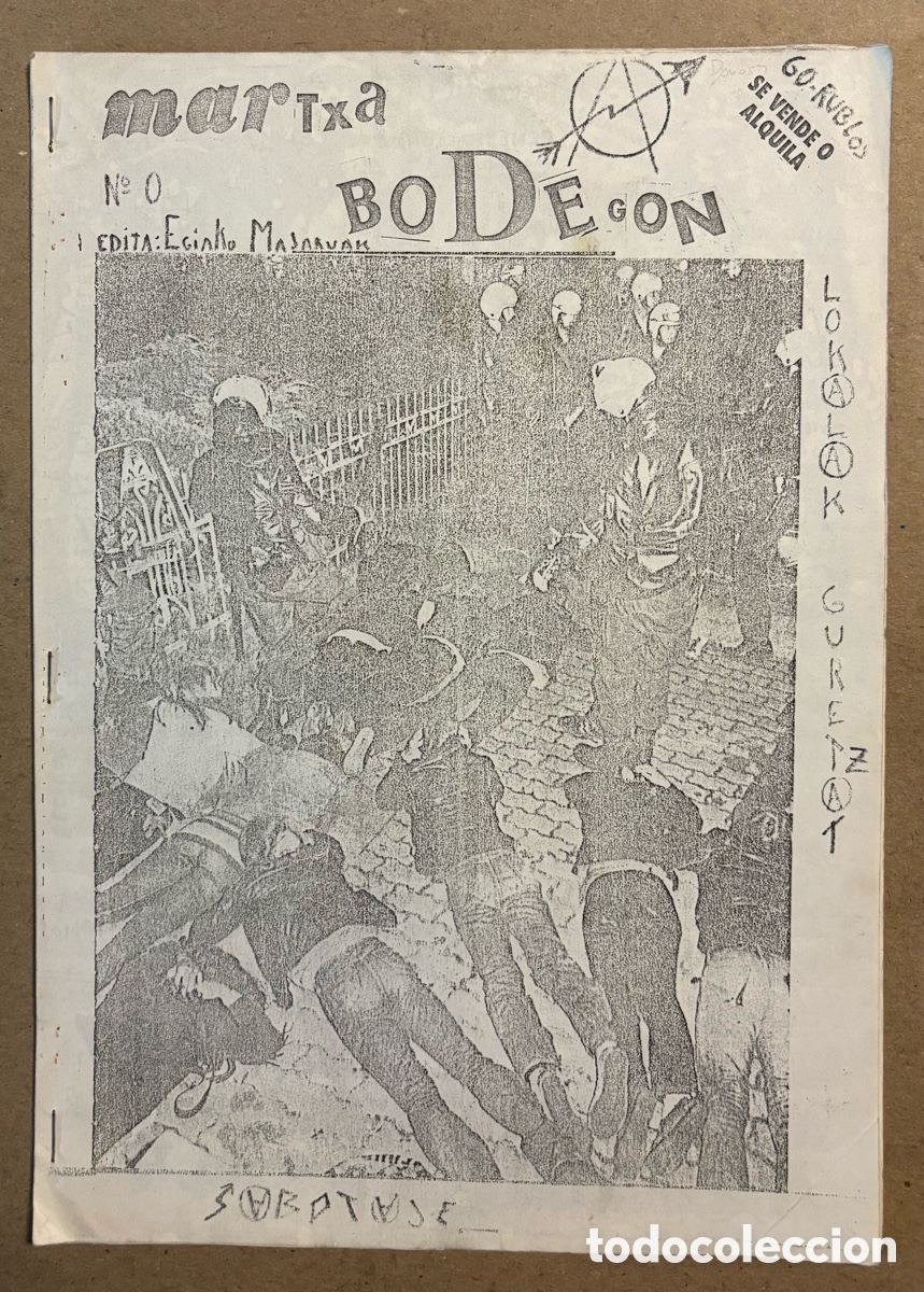 Collectionnisme de Revues et Journaux: MARTXA N&deg; 0 (DONOSTIA A&Ntilde;OS 80). HIST&Oacute;RICO FANZINE ORIGINAL; EGIAKO MAJARUAK. GAZTE ASAMBLADA