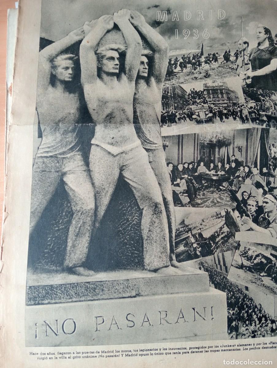 Coleccionismo de Revistas y Peri&oacute;dicos: VANGUARDIA A&Ntilde;O 1938 ESTATUA ICONICA EN MADRID NO PASARAN DEL QUIJOTE FORTIFICADA FORTIFICACION