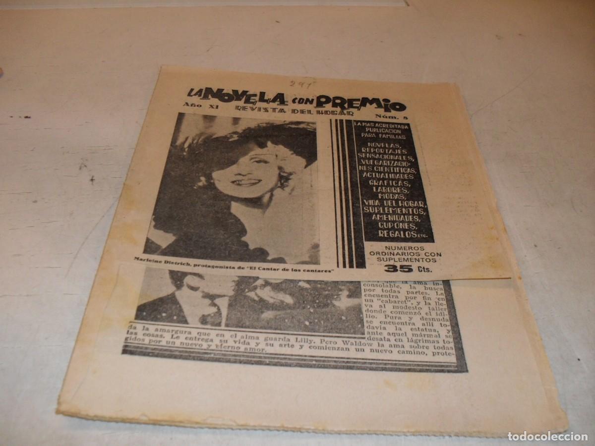 Coleccionismo de Revistas y Peri&oacute;dicos: LA NOVELA CON PREMIO N&ordm; 8 CON MARLENE DIETRICH,EN EL CANTAR DE LOS CANTARES,EN PORTADA.GUERRI,1934