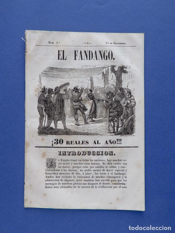 Coleccionismo de Revistas y Peri&oacute;dicos: EL FANDANGO. N&ordm; 1. 15 DE DICIEMBRE DE 1841. MADRID