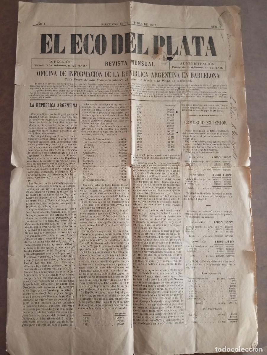 Collection Magazines and Newspapers: REVISTA MENSUAL EL ECO DEL PLATA 15 OCTUBRE 1887