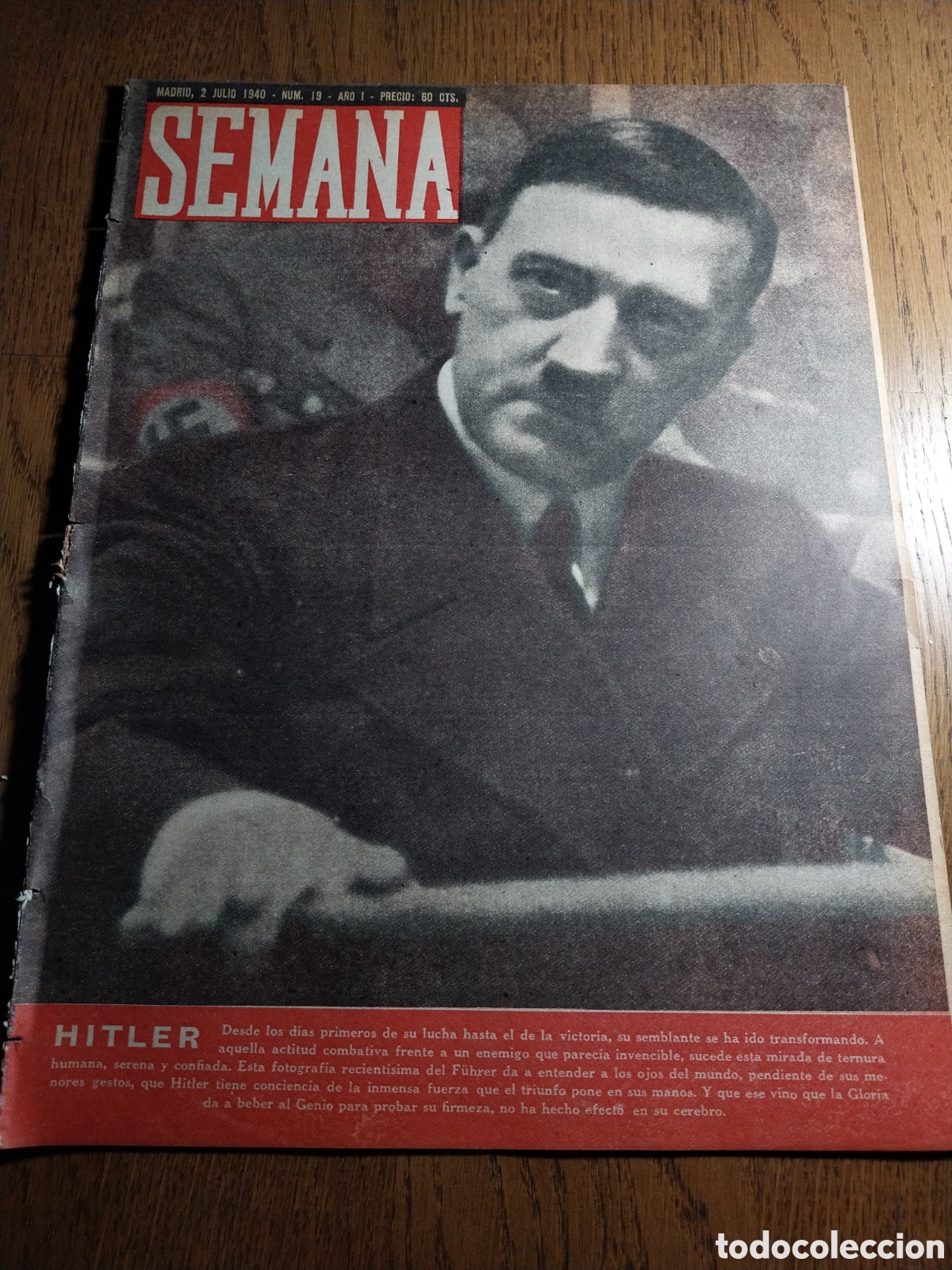 Coleccionismo de Revistas y Peri&oacute;dicos: SEMANA N&deg;19 1940 HITLER.MAXIMA JUDIA.FLOTA ITALIANA.ULTIMA BATALLA EN FRANCIA. ESPA&Ntilde;OL CAMPEON COPA