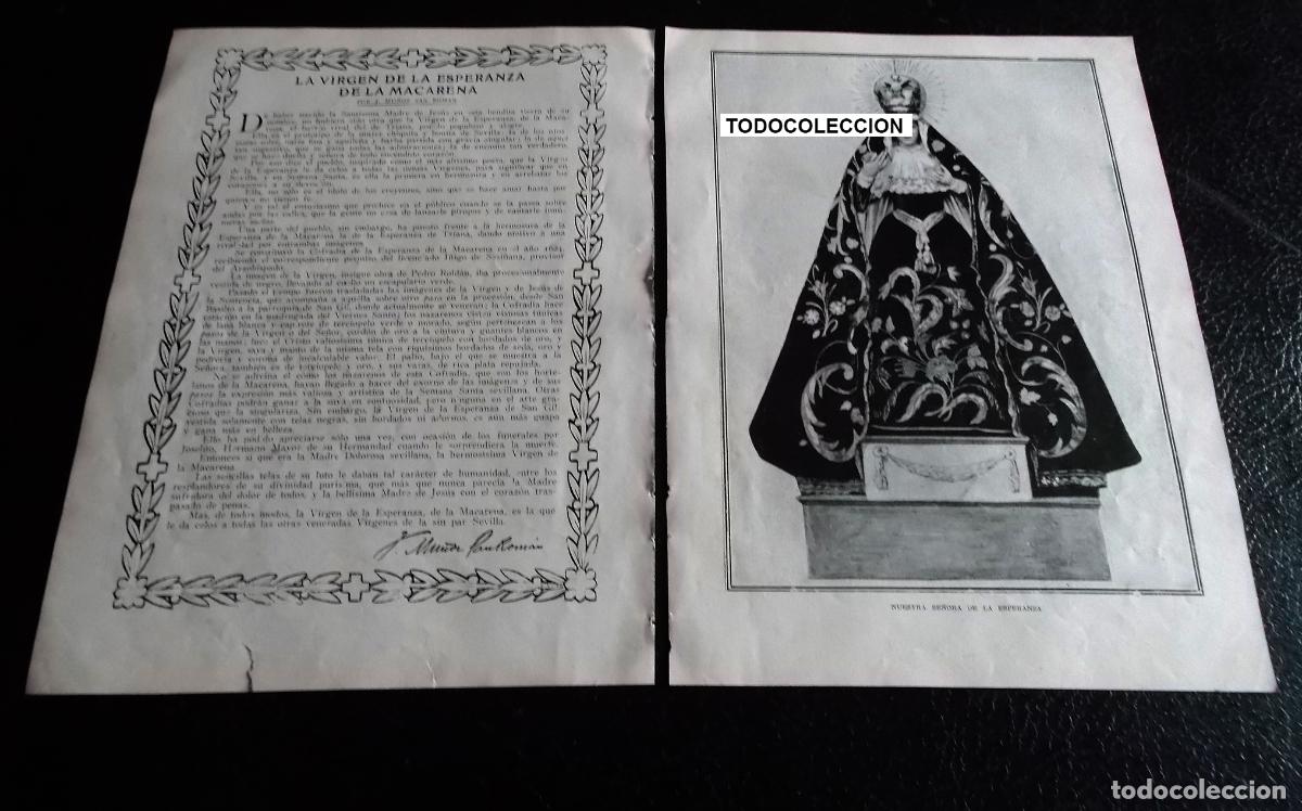 Coleccionismo de revistas y peri&oacute;dicos: ESPERANZA MACARENA / PRENSA A&Ntilde;O 1922 / IMAGEN DE PRICIPIOS DEL S. XX.