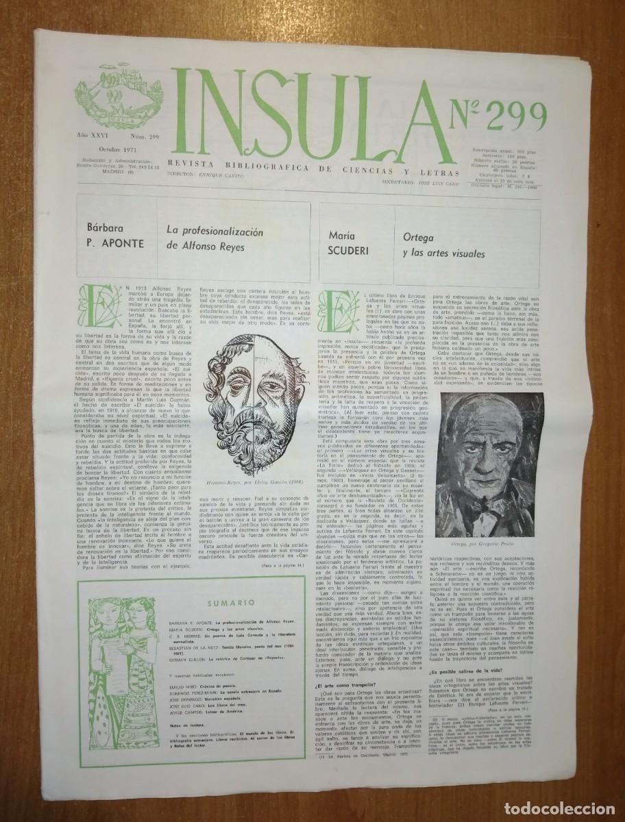 Collectionnisme de Revues et Journaux: &Iacute;NSULA. REVISTA BIBLIOGR&Aacute;FICA DE CIENCIAS Y LETRAS 299, 1971 [ALFONSO REYES. ORTEGA. CORT&Aacute;ZAR]