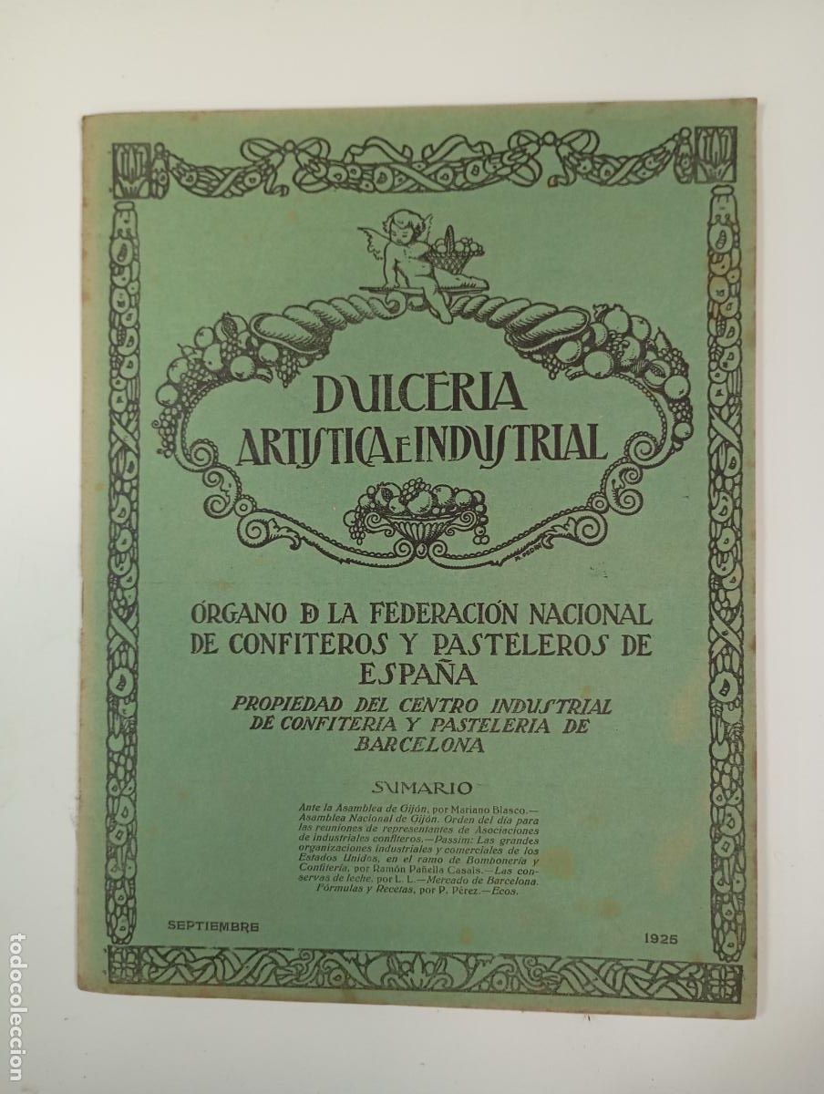 Sammeln von Zeitschriften und Zeitungen: DULCER&Iacute;A ART&Iacute;STICA E INDUSTRIAL. N&ordm; 66. A&Ntilde;O V. BARCELONA. SEPTIEMBRE 1925. TDKR12