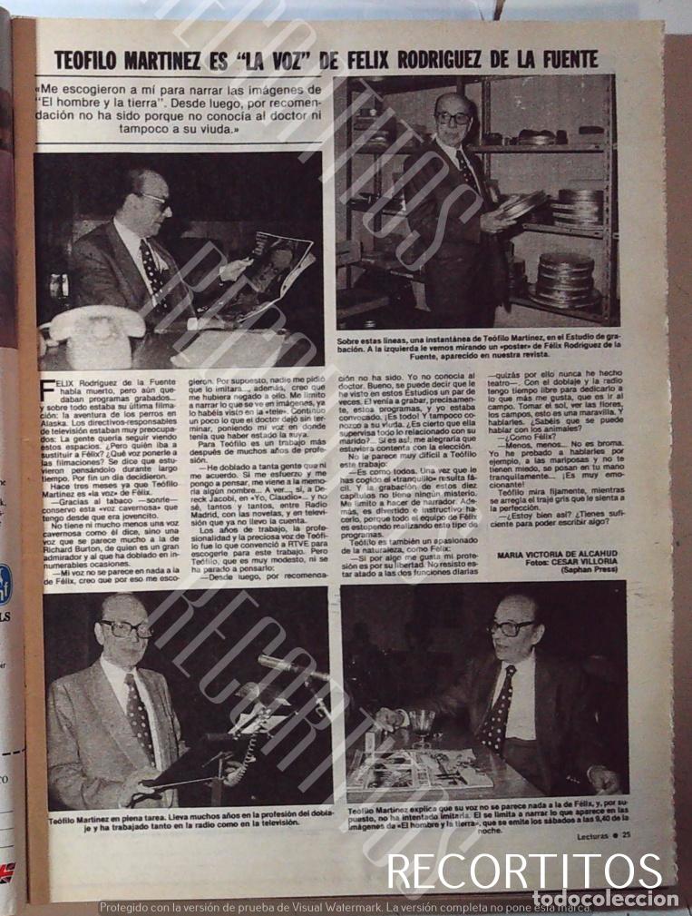 Coleccionismo de revistas y peri&oacute;dicos: TEOFILO MARTINEZ DOBLADOR DE LA VOZ DE FELIX RODRIGUEZ DE LA FUENTE