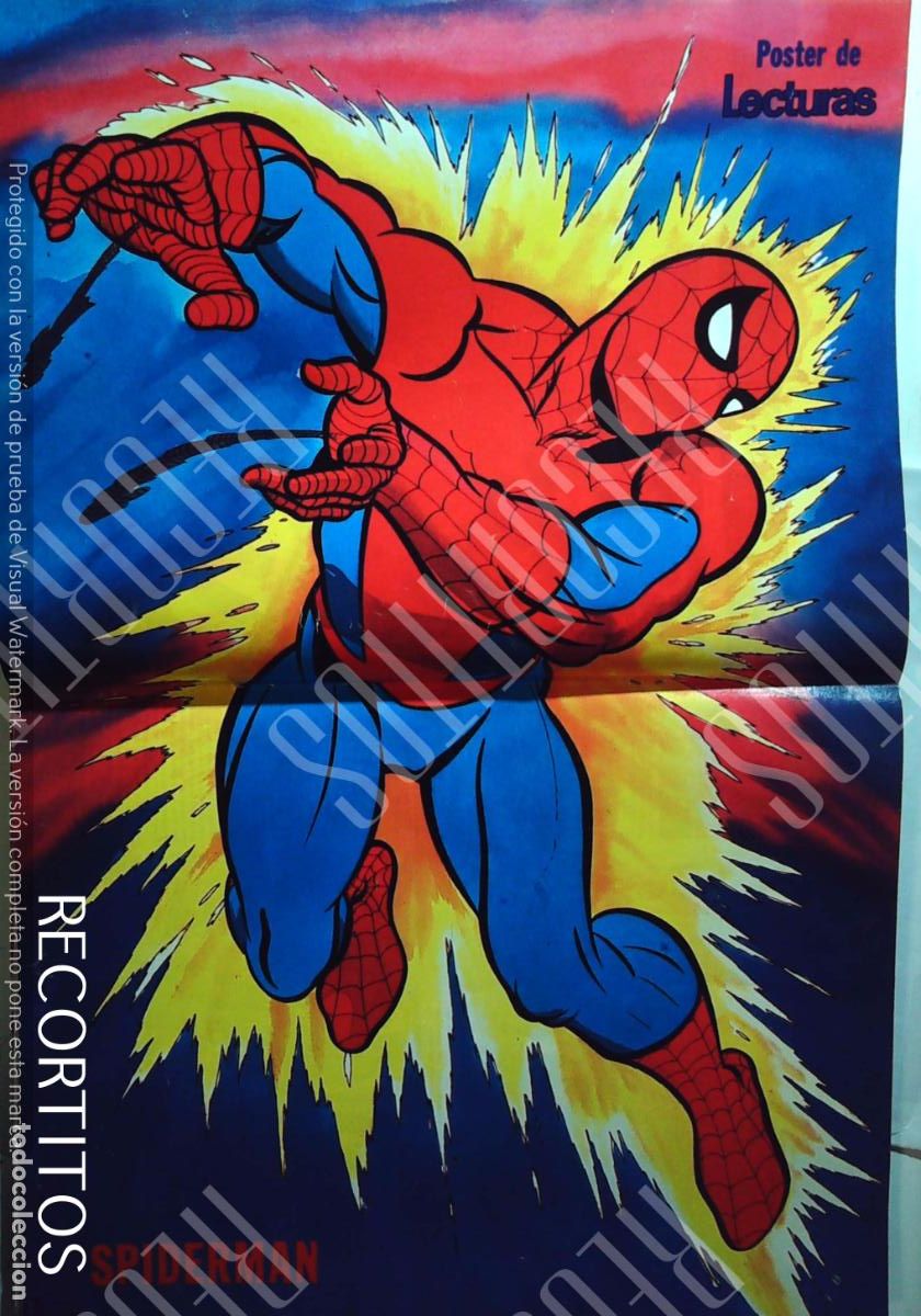 Coleccionismo de revistas y peri&oacute;dicos: SPIDERMAN POSTER LECTURAS 1980 EL HOMBRE ARA&Ntilde;A