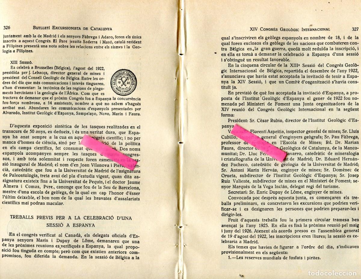 Coleccionismo de Revistas y Peri&oacute;dicos: BOLETIN A&Ntilde;O 1926 XIV CONGRESO GEOLOGICO INTERNACIONAL EN MADRID ESPA&Ntilde;A