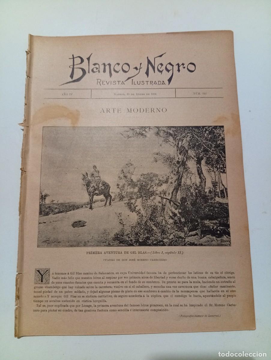 Sammeln von Zeitschriften und Zeitungen: BLANCO Y NEGRO. N&ordm; 141. A&Ntilde;O 1894. PRIMERA AVENTURA DE GIL BLAS. DON GASPAR N&Uacute;&Ntilde;EZ DE ARCE... LEER