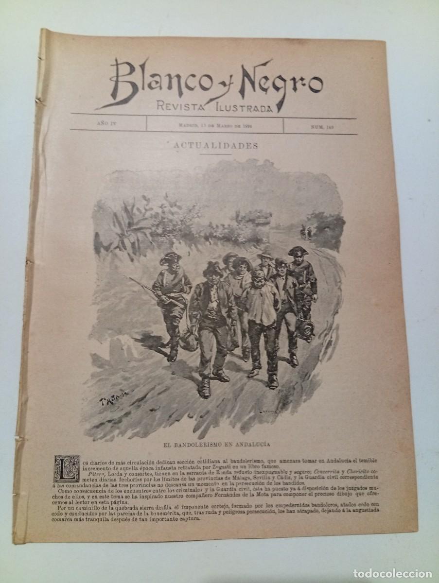 Coleccionismo de Revistas y Peri&oacute;dicos: BLANCO Y NEGRO. N&ordm; 149. A&Ntilde;O 1894. EL BANDOLERISMO EN ANDALUCIA. NUEVO SISTEMA MONETARIO... LEER