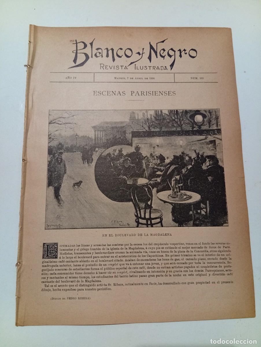 Coleccionismo de Revistas y Peri&oacute;dicos: BLANCO Y NEGRO. N&ordm; 153. A&Ntilde;O 1894. BOULEVARD DE LA MAGDALENA. DO&Ntilde;A EMILIA PARDO BAZ&Aacute;N. ESCENAS.. LEER