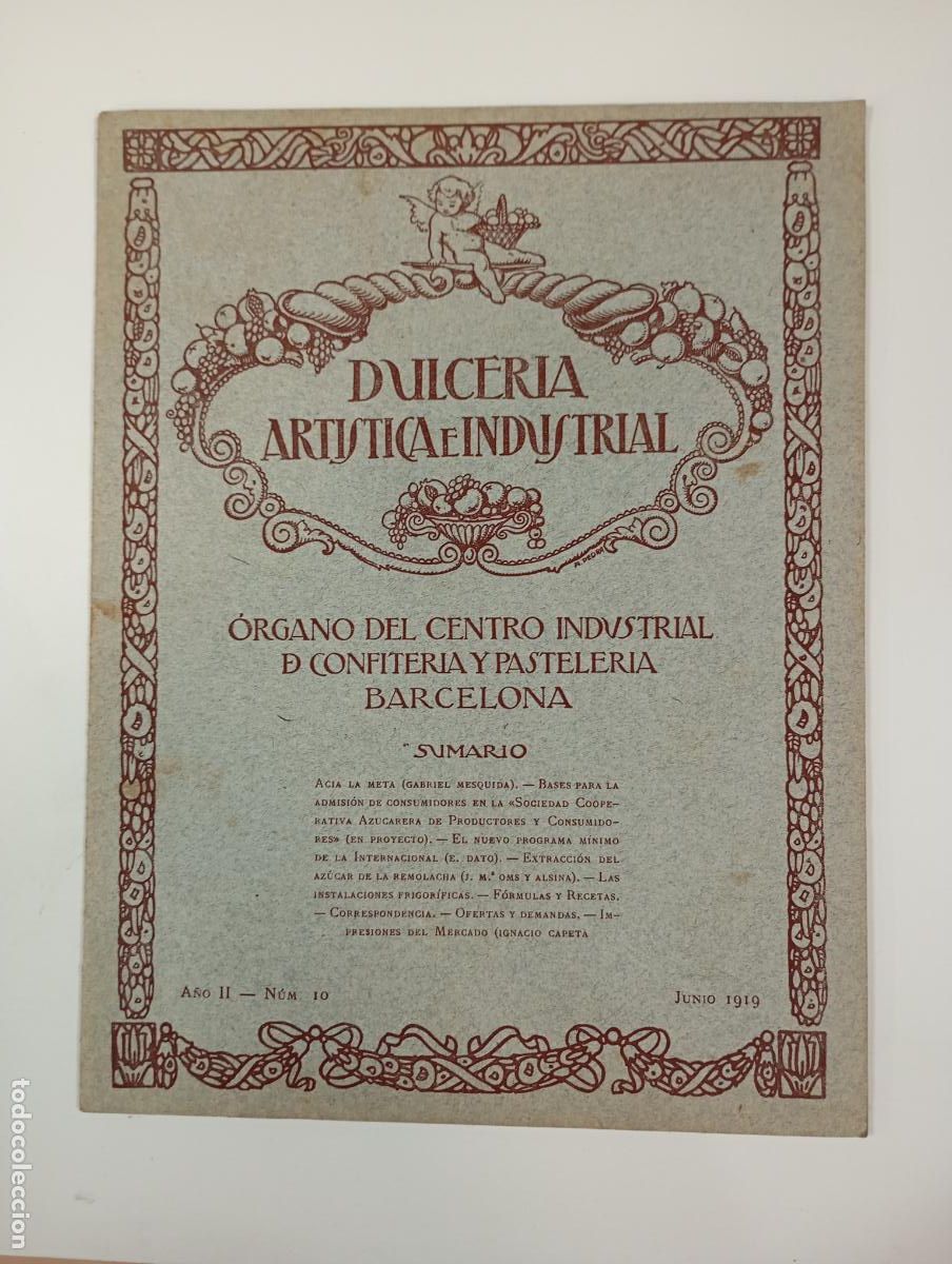 Coleccionismo de revistas y peri&oacute;dicos: DULCER&Iacute;A ART&Iacute;STICA E INDUSTRIAL. N&ordm; 10. A&Ntilde;O II. BARCELONA. JUNIO 1919. TDKR12