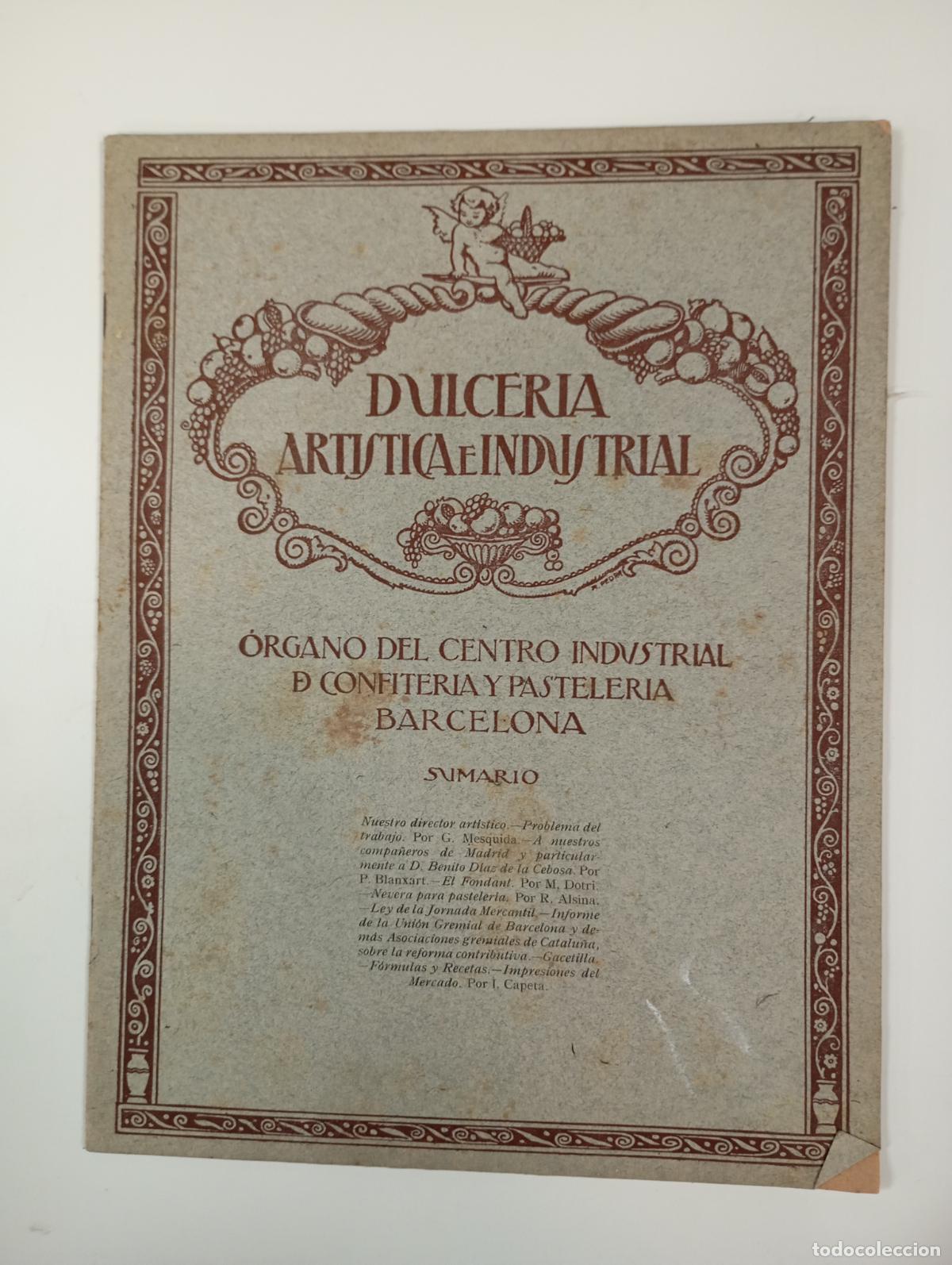 Coleccionismo de revistas y peri&oacute;dicos: DULCER&Iacute;A ART&Iacute;STICA E INDUSTRIAL. N&ordm; 4. A&Ntilde;O I. BARCELONA. NOVIEMBRE 1918. TDKR12