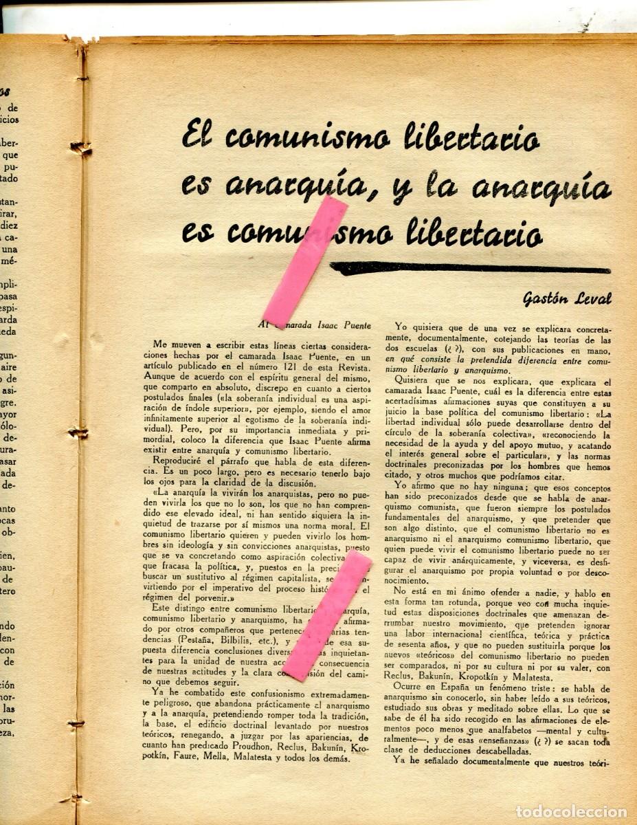 Collection Magazines and Newspapers: REVISTA ANARQUISTA A&Ntilde;O 1933 GASTON LEVAL LA ANARQUIA ES COMUNISMO LIBERTARIO SANTIAGO VALENTI CAMP