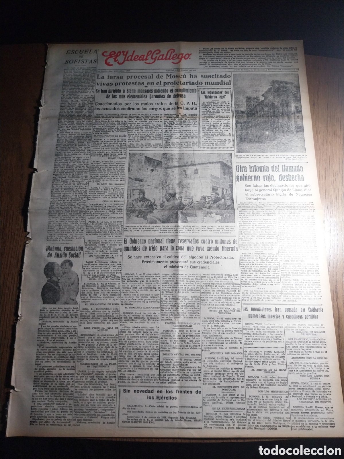 Collezionismo di Riviste e Giornali: IDEAL GALLEGO 1938 EL PUENTE SOBRE EL ALFAMBRA AVANZADILLA NACIONAL HASTA LA CONQUISTA DE TERUEL
