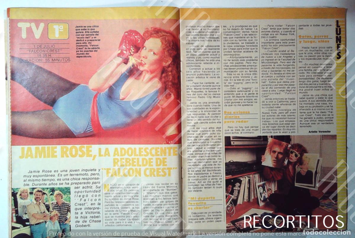 Coleccionismo de Revistas y Peri&oacute;dicos: JAMIE ROSE FALCON CREST SUSAN SULLIVAN DAVID BOWIE