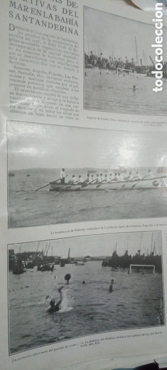 Coleccionismo de Revistas y Peri&oacute;dicos: RECORTE PRENSA A&Ntilde;O 1925 FIESTAS DEPORTIVAS SANTANDERINA PRESA SANTO&Ntilde;A DARIM CLUB-ARGO&Ntilde;O