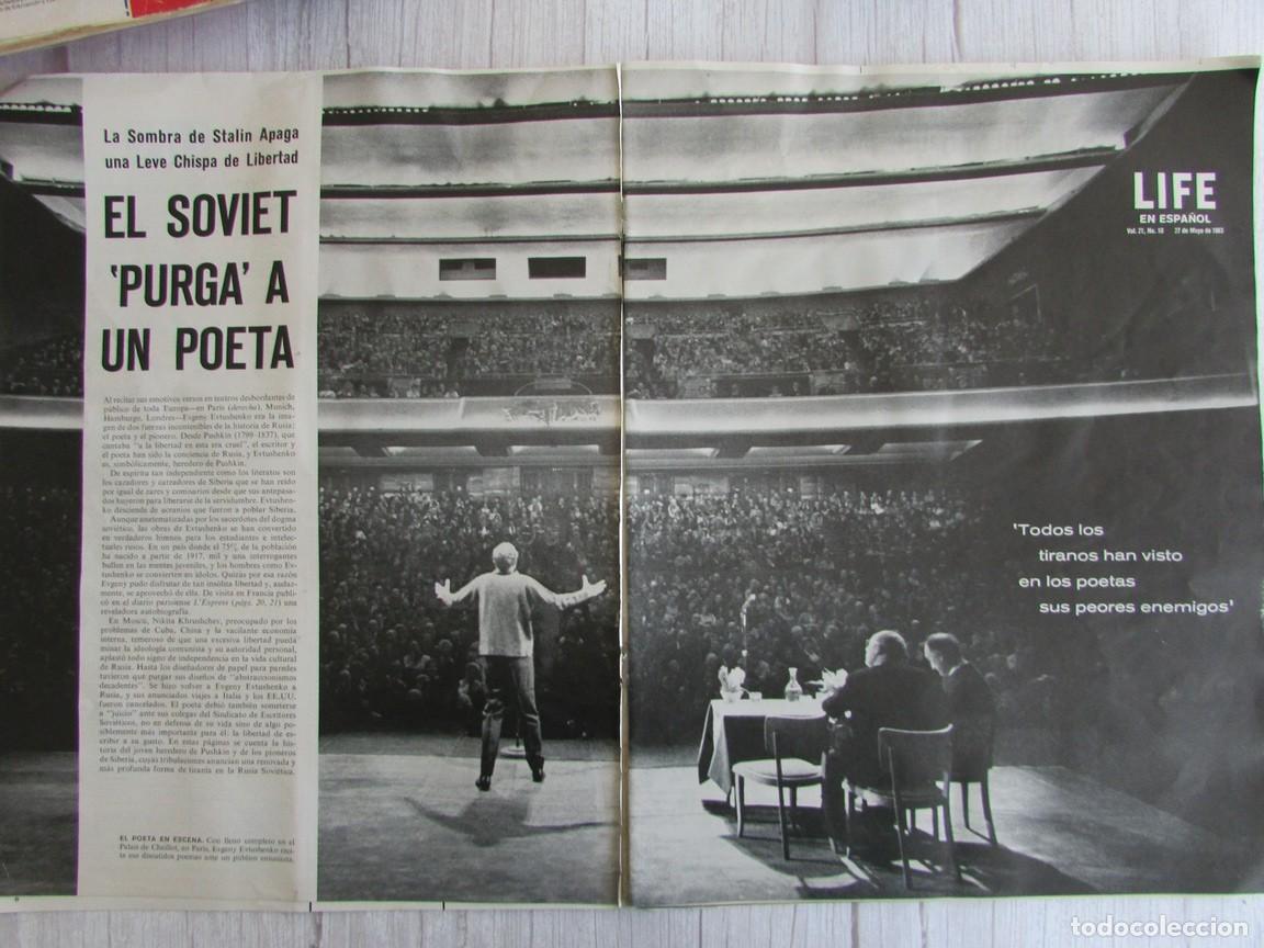 Collectionnisme de Revues et Journaux: RECORTE REVISTA LIFE N&ordm; 10 1963 Yevgueni Aleks&aacute;ndrovich Yevtushenko 10 P&Aacute;GS