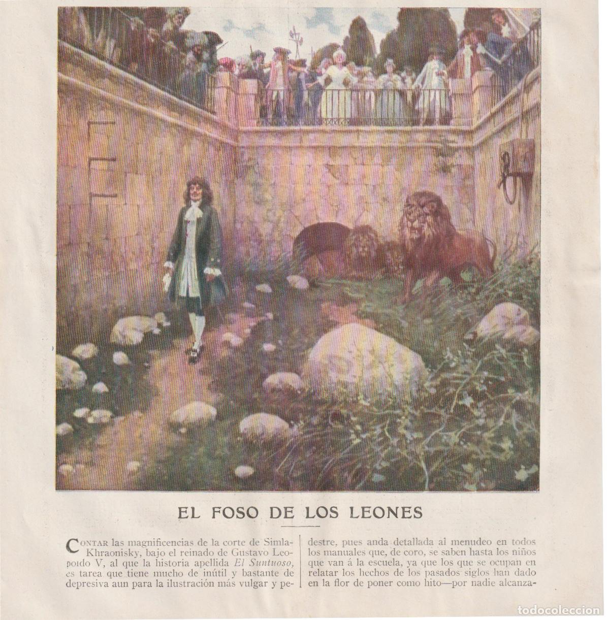 Collezionismo di Riviste e Giornali: El foso de los leones / G. Antony; dibujo de M&eacute;ndez Bringa - 1910