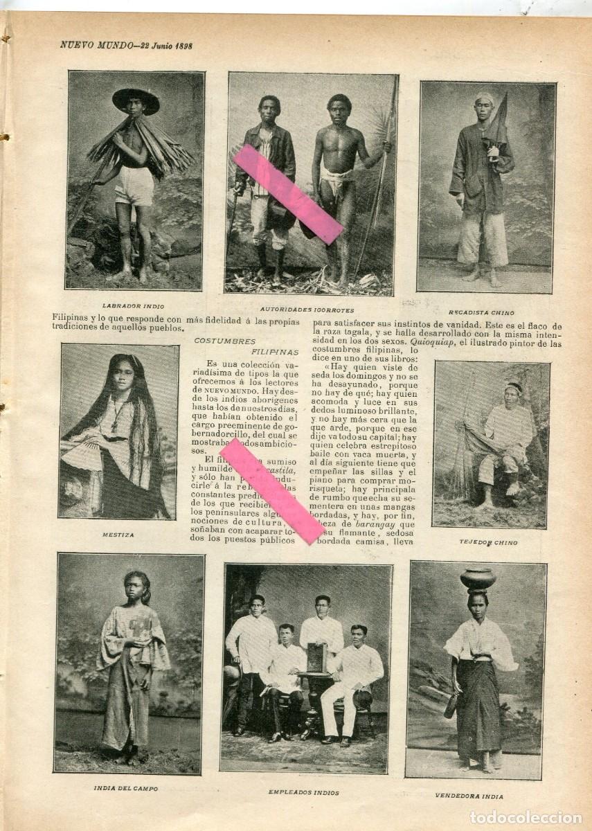 Collezionismo di Riviste e Giornali: REVISTA A&Ntilde;O 1898 FILIPINAS GRUPOS ETNICOS TRIBUS INDIOS FABRICA DE TABACO PERSONAJES MONUMENTOS