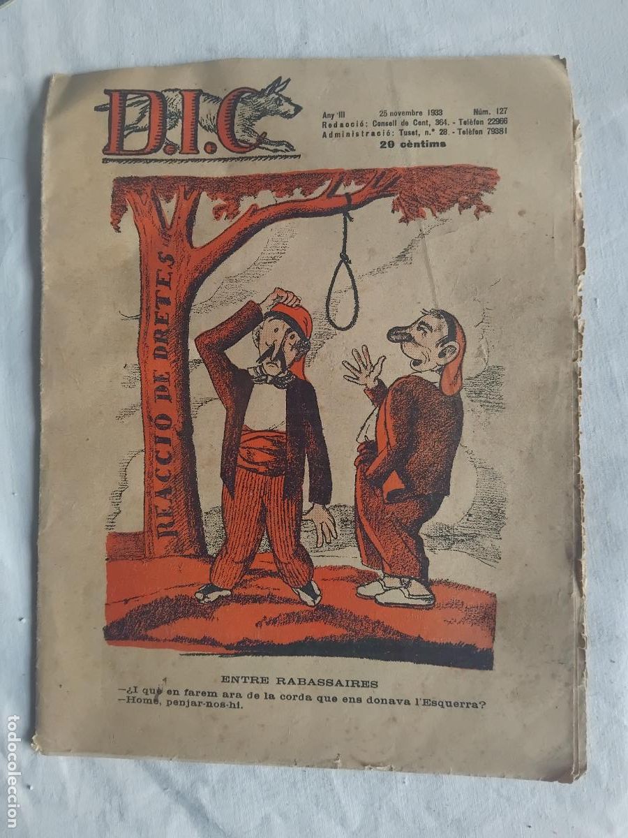 Coleccionismo de revistas y peri&oacute;dicos: D.I.C. DEFENSA DEL INTERESSOS CATALANS N&ordm; 127 NOVEMBRE 1933